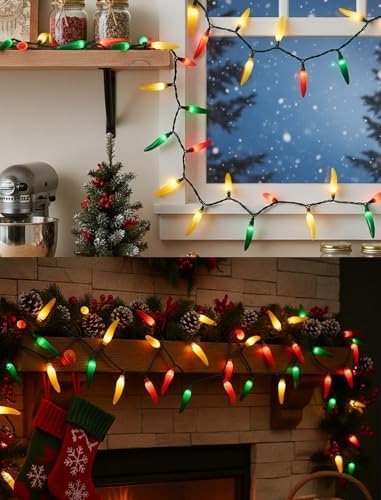 Multicolor Chili Pepper String Lights Plug in, 13.6Ft Outdoor Christmas Decorations Lights with 35 LED Red Green Yellow Chili Pepper Lights for Cinco de Mayo Fiesta House Kitchen Patio Mexican Party - Image 5