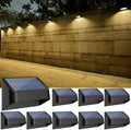 Solar Lights Outdoor, RGB 8 Colors, Dusk to Dawn Deck Light, Solar Deck Lights for Outside IP65 Waterproof, Backyard/Railing/Wall/Step/Patio/Fence(8 Pack,Black) by Unknown