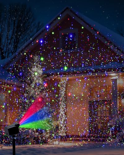 Christmas Projector Lights Outdoor, Thick Metal Housing Laser Light Projector, RGB 3 Colors Christmas Decorations Twinkles Moving Light Show, Holiday Projector for House/Garden/Party/Wedding - Image 4