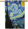 Moslion Van Gogh Starry Night Garden Flag 28x40 Inch Classic Arts Farmhouse Sky Moon House Lawn Flag Double Sided Banners for Home Outdoor Decoration by Moslion