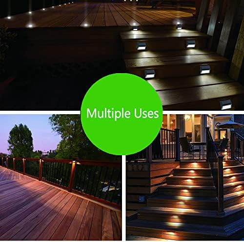Solar Lights Outdoor, Waterproof Solar Powered Deck Step Lights for Patio Garden Backyard Garage Driveway Pathway Outside Wall Lighting - Image 2