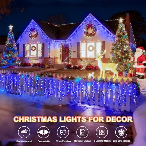 KNONEW Christmas Lights Outdoor Decorations 33ft 400 LED Hanging Light - Image 4
