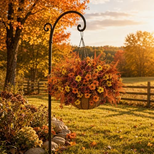2 Set Artificial Flowers Hanging Baskets for Outdoor Fall Flower for Autumn - Image 7