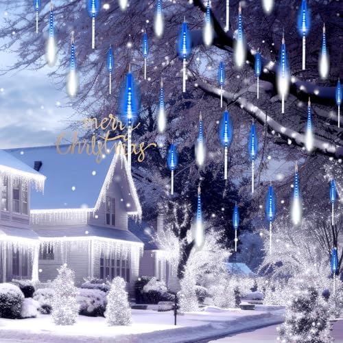 Minetom Meteor Shower Lights Outdoor, 16 Inch 24 Tube 864 LED Icicle Lights - Image 3