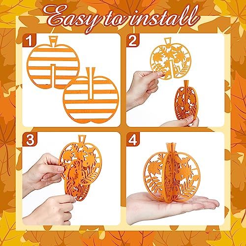 Tradder 12 Pcs Thanksgiving Pumpkin Decor Thanksgiving Wooden Table Signs - Image 4