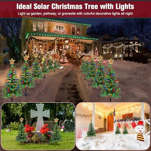 Solar Christmas Trees Lights Outdoor, Solar Powered Xmas Tree Stake Outside - Image 2