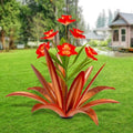 TOMBABY Huge Metal Agave Plants Outdoor Decoration Outdoor Garden Decorated with Flowers Mexican Yard Art Plant Garden Gift (1 Big red) by TOMBABY