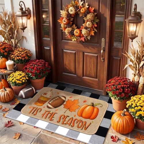 24" X 36" Fall Football Layered Doormat Set for Front Door - Image 4