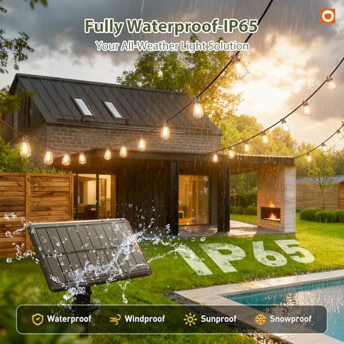 addlon 33(27+6) FT Solar String Lights Waterproof, Remote& USB Port 9+1 LED - Image 4