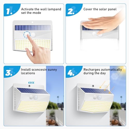 Peasur 20 Pack Solar Motion Sensor Lights Outdoor Waterproof with 3 Modes - Image 5