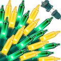 LAMPHOME St. Patrick's Day Mini String Lights, Super-Bright Extendable Green and Yellow Christmas Lights Decoration 100Lights 19.6ft UL Certified Mini Bulb for Outdoor Christmas Tree Decor by ULL