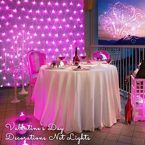 JMEXSUSS 200 LED Net Lights Outdoor, Pink, 9.8ft x 6.6ft, Plug in - Image 7
