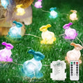 Easter Bunny Fairy Lights Battery Operated with Remote Pastel String Lights by EXF