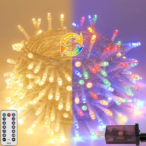 Connectable String Lights Indoor Outdoor Clear Wire | Warm White Christmas Lights | Twinkle Fairy Light Plug in with Timer for Bedroom Classroom Wedding Tree Patio Decor by KAQ