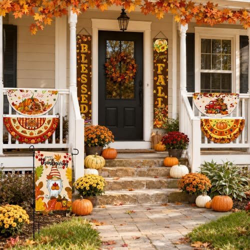 7Pcs Fall Thanksgiving Day Decor Door Banner Outside Bunting Set - Image 5