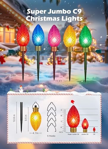 Strawberry Super Jumbo Christmas Lights Outdoor, 11FT 5 LED - Image 5