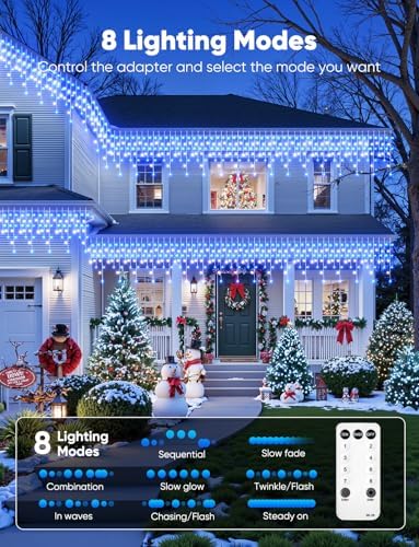 Icicle Christmas Lights Outdoor, 40 FT 432 LED Icicle Lights with 81 Drops - Image 2
