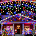 JXLEDAYY Christmas Lights Super Long 1280 LED 131 FT LED String Lights with 240 Drops Plug in 8 Modes Christmas Decoration for Holiday Wedding Party Bedroom Garden Patio Outdoor Indoor (Multicolor) by JXLEDAYY