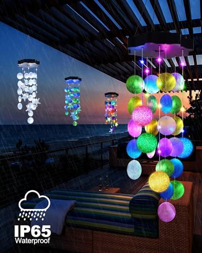 Solar Wind Chimes of Outside, Pastel Solar Shell Gift for Mom Grandma - Image 5