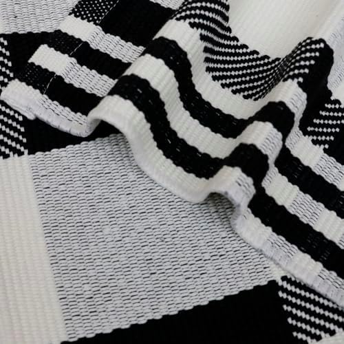 Fall Décor Plaid Rug, 2'4" x 3'7" Black&White Check Indoor/Outdoor Area Rug, Layering Rug for Hello/Welcome Doormat, Machine Washable Cotton Woven Rugs for Farmhouse Front Porch,Entryway - Image 7