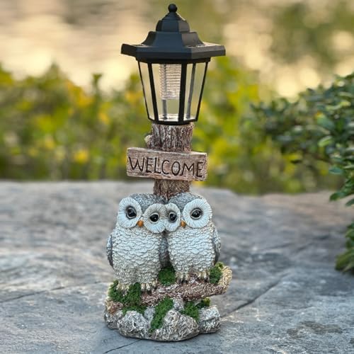 Solar Owl Garden Statue Owl Welcoming Sign Outdoor Garden Decor - Image 3