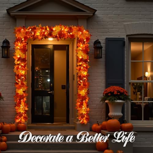 Joyhalo 2 Pack Fall Garland with 6.5FT LED Lights - Image 7