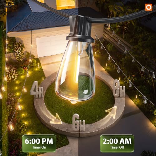addlon 72FT Solar String Lights Waterproof with Remote & USB, Patio Lights - Image 5