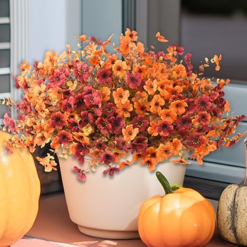 INQCMY Artificial Fake Fall Plants Flowers for Outdoor Outside Decoration by INQCMYPlantRack