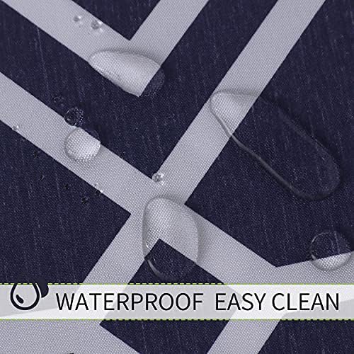 LUSHVIDA Moroccan Outdoor Tablecloth with Umbrella Hole, 60x84 Inch Navy - Image 4