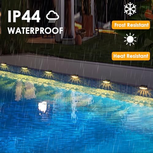 Mancra Solar Step Lights Outdoor, Solar Deck Lights Waterproof Outdoor Lighting for Patio Fence Stairs Post Railing Yard and Garden (Color Changing, 16 Pack) - Image 6