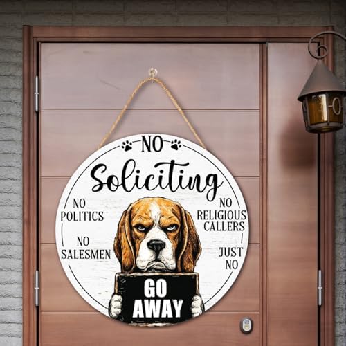 Beagle Dog Gifts No Soliciting Sign for House Front Door, Don't Knock or Ring Doorbell Sign for Dog Lover - Image 3