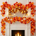 Brillarlights Autumn Garland Fall Decorations for Home, 11FT Fall Decor Lighted Garland with Lights, 50 Lighted Fall Leaf Garland Plug in, Connectable Fall Garland for Mantle Stairs Decor by Brillarlights