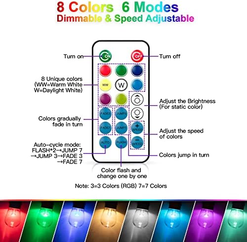 Mlambert Multicolor 96FT(2x48FT) LED Patio String Lights with Remote, White - Image 5