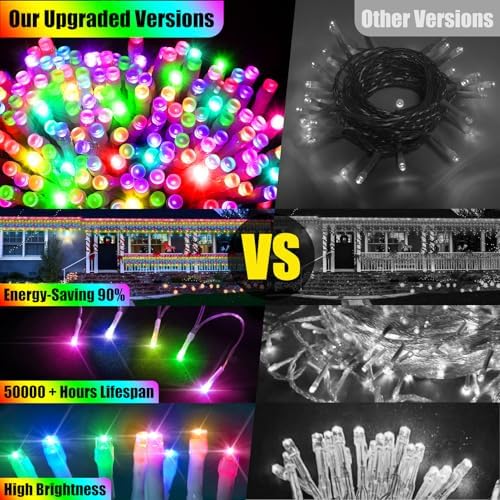 49FT 128 Functions Christmas Icicle Lights Outdoor with 504 LED 8 Modes and Timer Curtain Lights Outside for Garden Holiday Gatherings Indoor Outdoor Decorations - Image 5
