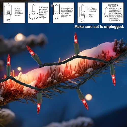 3 Pack Red Valentines String Lights, 100 Count Each, Incandescent Mini Christmas Lights, Connectable Xmas Tree Light for Indoor Outdoor Garland Birthday Holiday Wedding Festival Party - Image 6