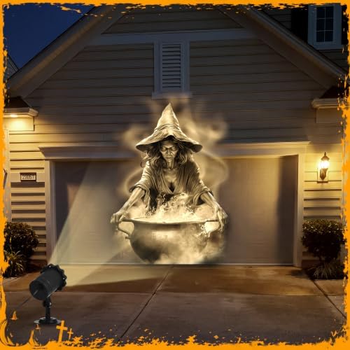 Treela Halloween Projector Light Outdoor Witches and Cauldron Decoration - Image 2