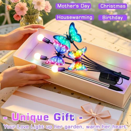 Solar Garden Lights Outdoor, Butterfly Firefly Lights 2 Pack, Waterproof - Image 6