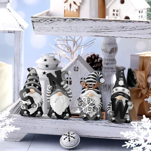 4 Pcs Winter Snow Gnome Figurines Decoration - Image 2