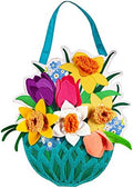 Cypress Home Evergreen Spring Floral Basket Door Décor- 15 x 18.5 Inches Fade and Weather Resistant Outdoor Front Door Decor for Homes, Yards and Gardens by CypressHome