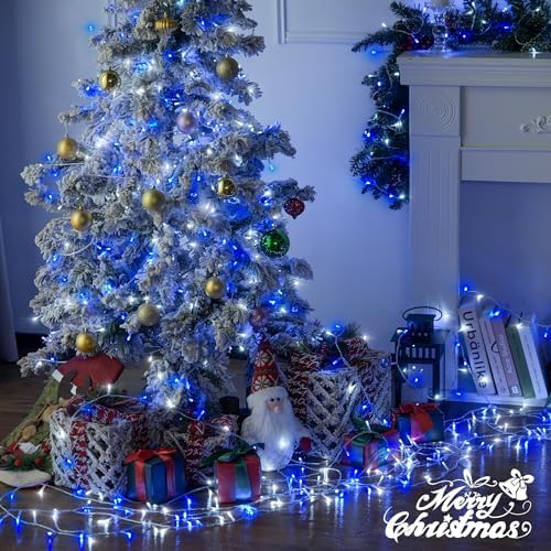 JMEXSUSS 163ft 500 LED Blue and White Christmas Lights with 8 Modes - Image 7