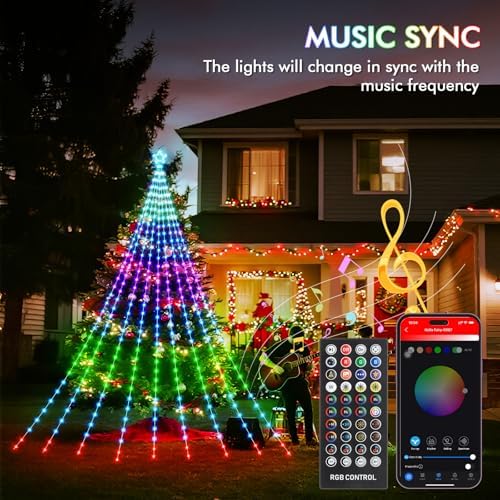 HOLILLUMA 23FT Smart Waterfall String Lights Outdoor Christmas Decorations - Image 4