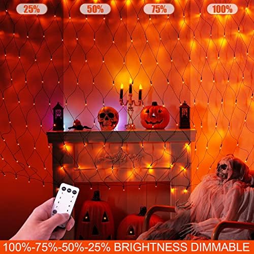 JMEXSUSS 360 LED Halloween Net Lights, Orange, 12ft x 5ft - Image 6