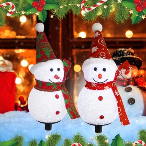 Solar Christmas Snowman Pathway Lights Outdoor Decoration, 3 Pack - Image 5