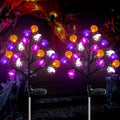 Halloween Decorations Outdoor Solar Lights, 2 Pack Halloween Lights Outdoor Solar Lights Waterproof with 20 LED Ghosts Bats Spiders Pumpkin Light, 8 Modes Solar Pathway Lights for Halloween's Decor by Sakayo