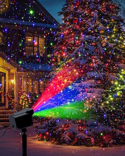 Christmas Projector Lights Outdoor, Thick Metal Housing Laser Light Projector, RGB 3 Colors Christmas Decorations Twinkles Moving Light Show, Holiday Projector for House/Garden/Party/Wedding - Image 3