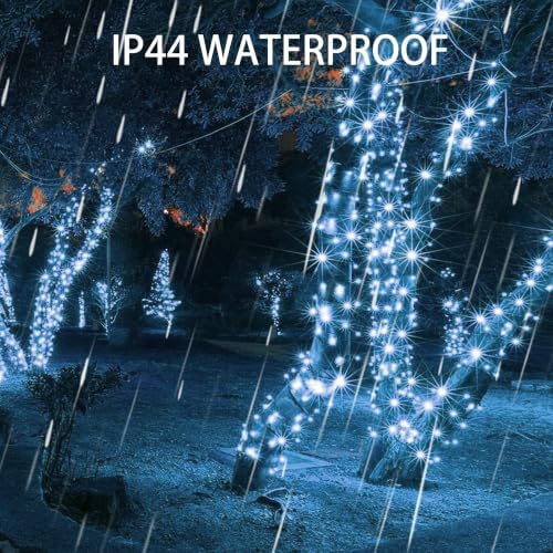 Dazzle Bright 300 LED Christmas String Lights, 100 FT Connectable Waterproof String Lights Green Wire with 8 Modes, Christmas Decorations for Indoor Outdoor Xmas Party Yard Garden (White) - Image 5