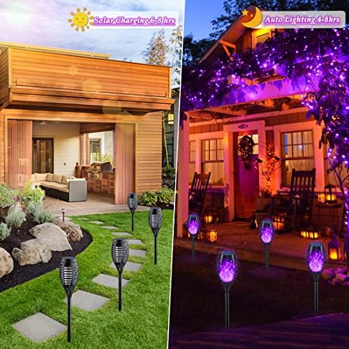 12Pack Purple Solar Halloween Lights for Halloween Decorations Outdoor - Image 3