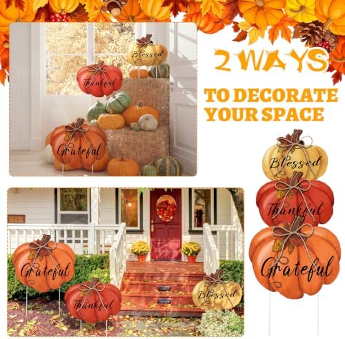 Geetery 3 Pcs 31 Inch Fall Outdoor Decorations Yard Sign, Bright Color - Image 4