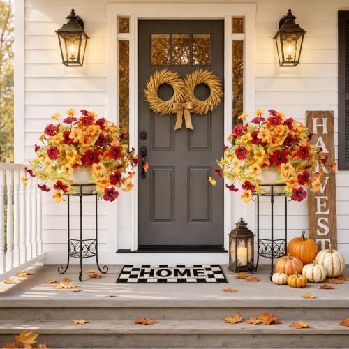 Alupssuc 8PCS Artificial Fall Flowers Fake Plants for Outdoors Decorations - Image 6