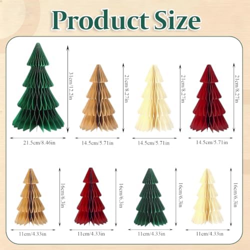 Paper Christmas Tree Honeycomb Centerpieces 8Pcs - Image 6